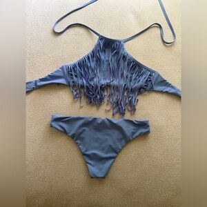 Palmarosa Blue Fringe Two-Piece Bikini